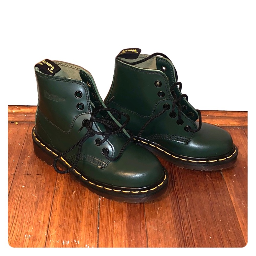 Forest Green Kids Doc Martens